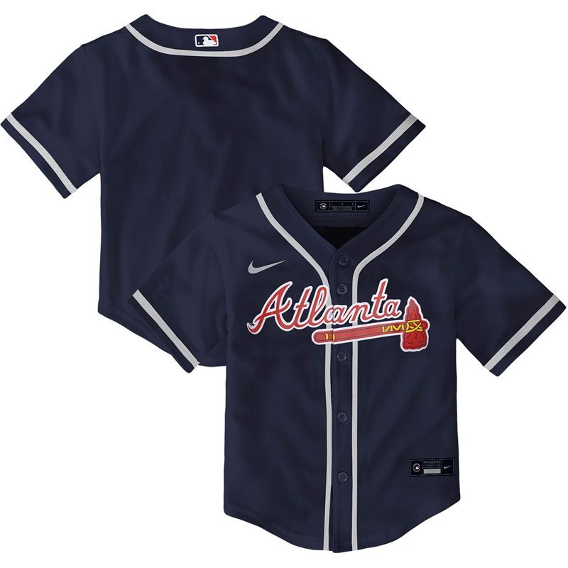 2020 MLB Toddler Atlanta Braves Nike Navy Alternate 2020 Replica Team Jersey 1